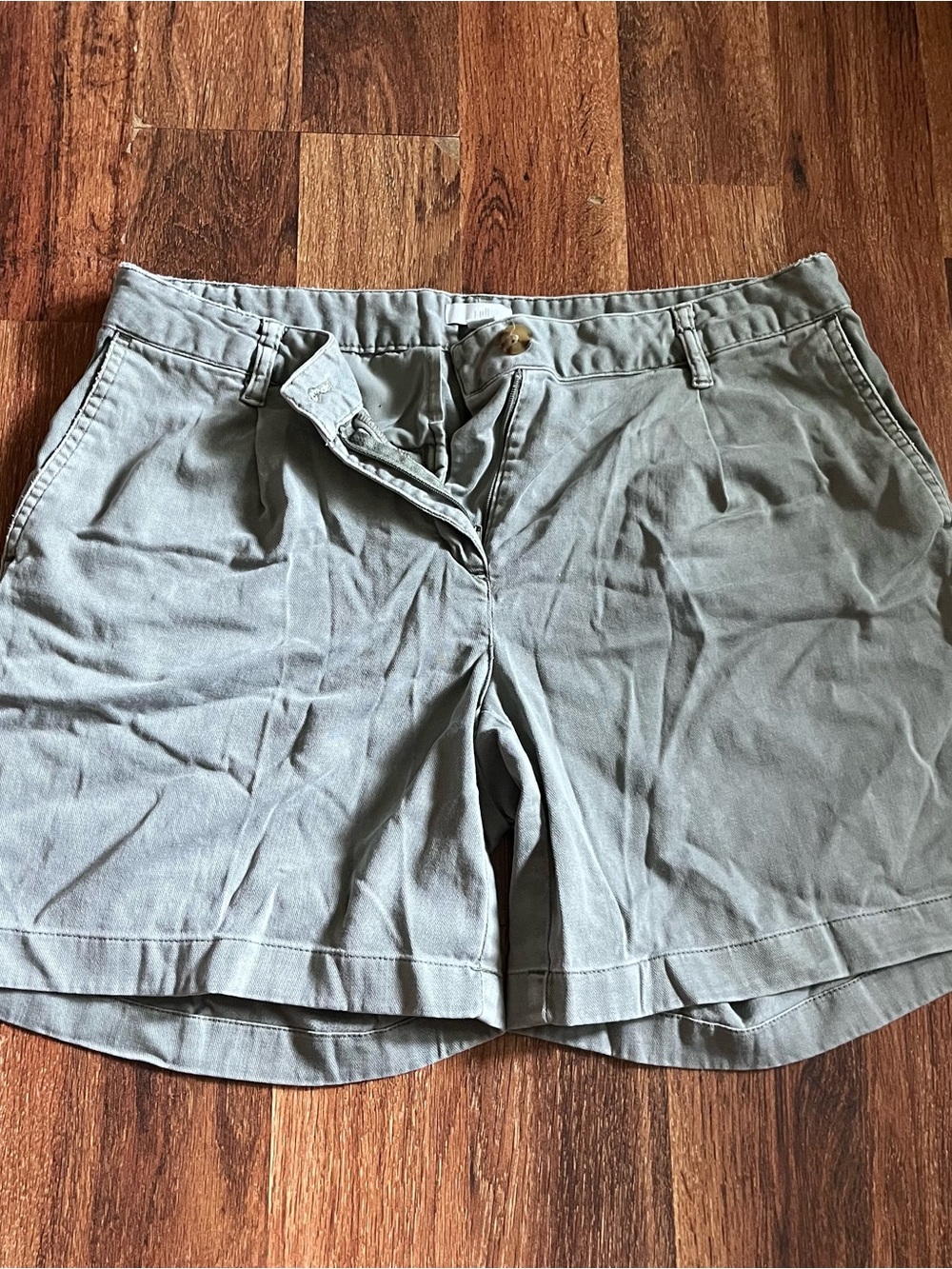 J.Crew Women’s Chino Shorts Gray Green Stretch Cotton Casual